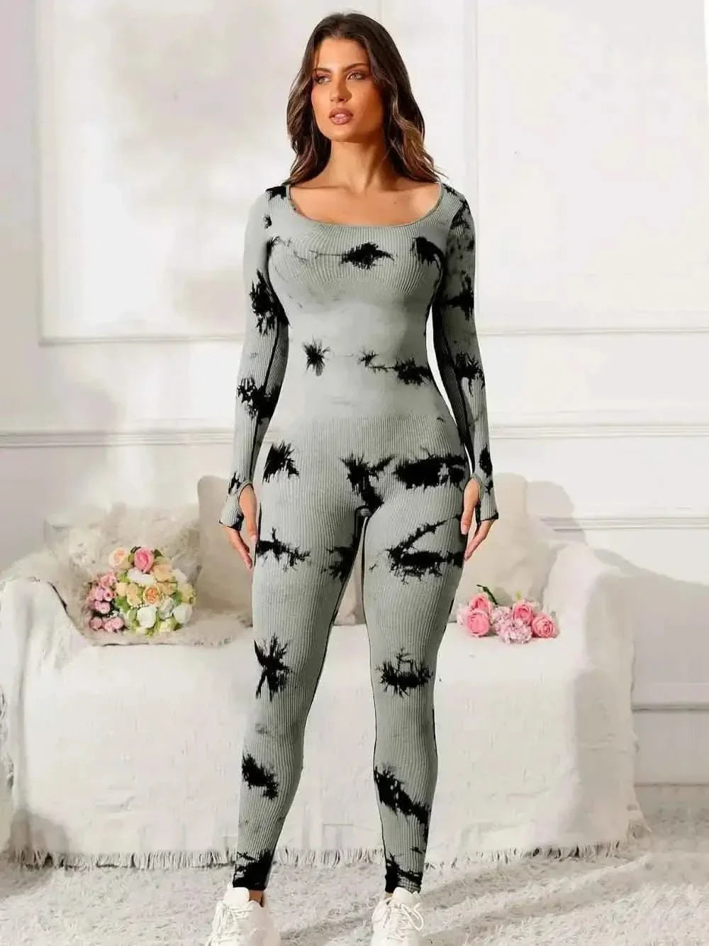Scoop Neck Long Sleeve : Active Jumpsuit