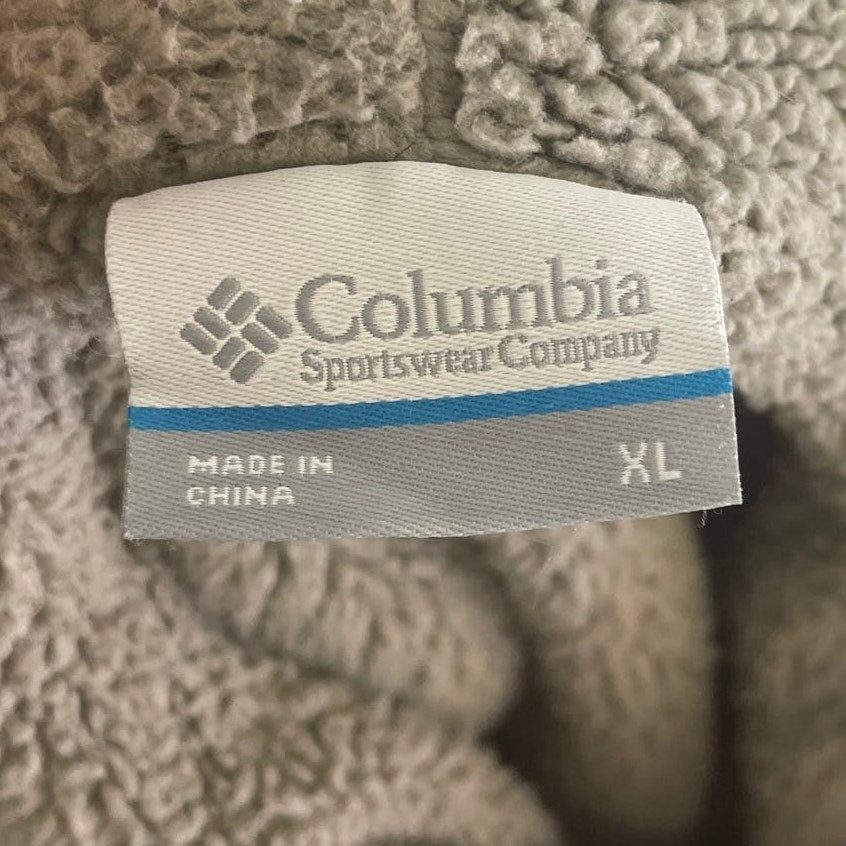 Columbia Mens XL Fleece Lined Long Sleeve Full Zip Wool Blend Hoodie Sweater