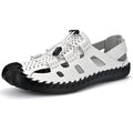 Dzujy Mens Size 14 White Sandals Drawstring Lace Round Toe Water Shoes