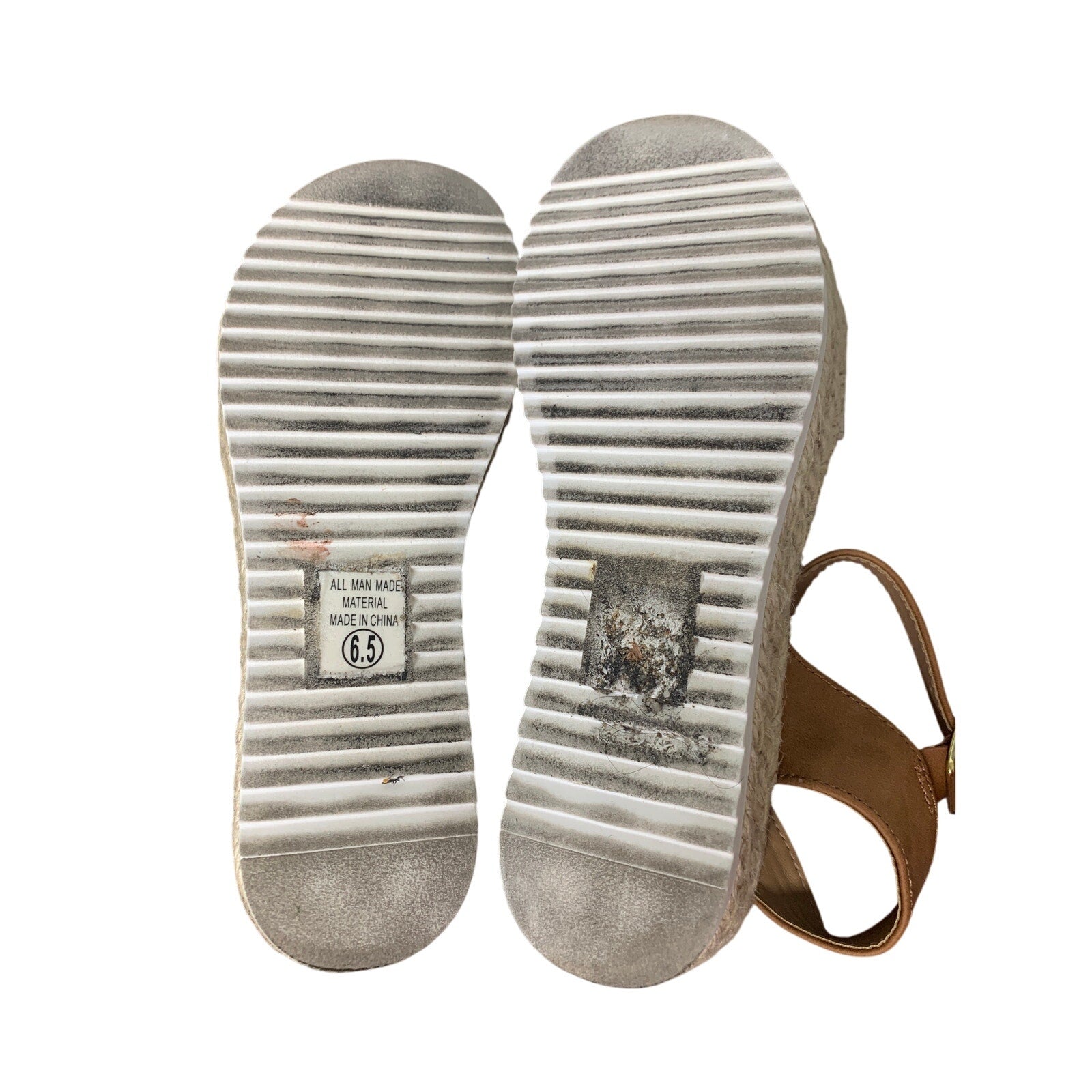 Soda Womens Size 6.5 Open Toe Ankle Strap 2.5" Platform Espadrille Sandal Shoes