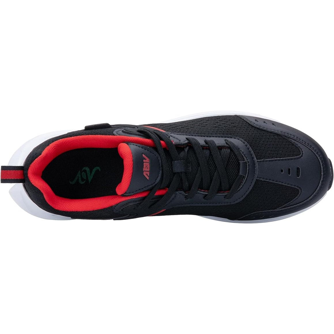 AOV Beasur Mens 10 Black Red Walking Athletic Plantar Fasciitis Relief Shoes