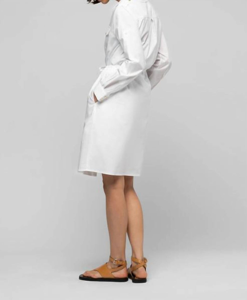 Ramie Mini Shirt Dress
