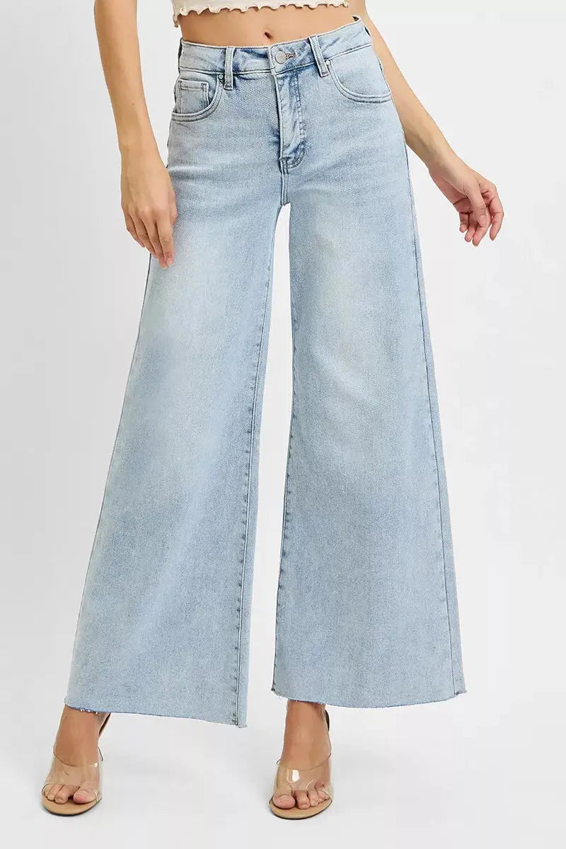 Plus Size High Rise Ankle Wide Palazzo RISEN Jeans