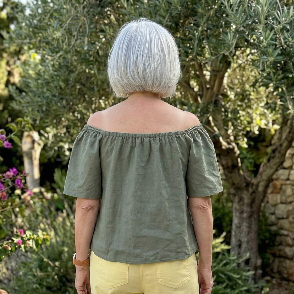 Flowy Off The Shoulder Linen Top