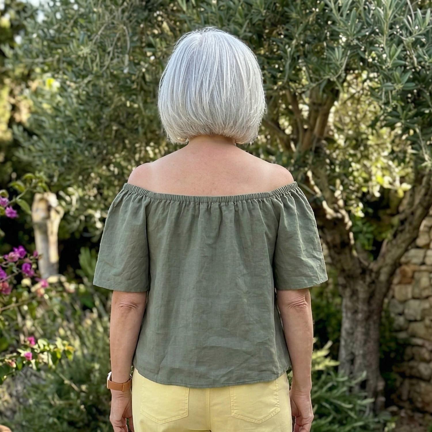 Flowy Off The Shoulder Linen Top