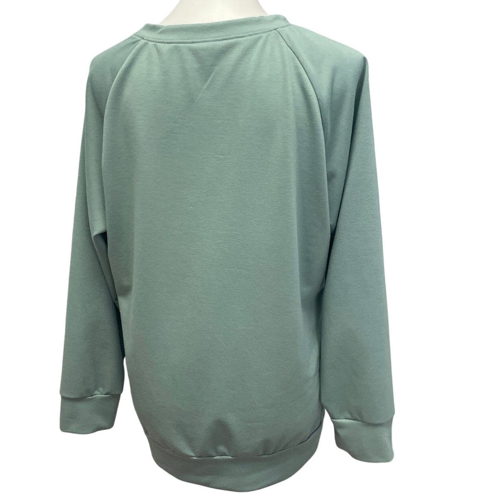 Womens Large Yes I'm Cold Me 24:7 Long Sleeve Cotton Blend Crew Neck Sweatshirt