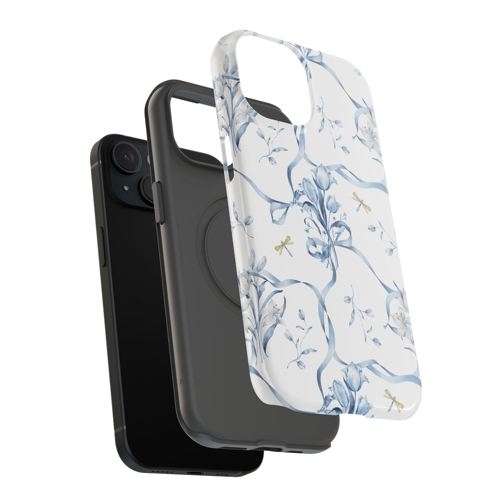 Customizable: Blue Floral-Inspired Phone Case