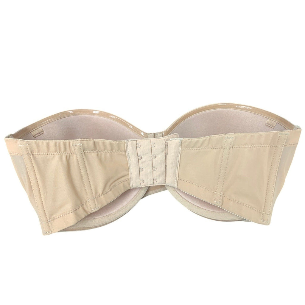 New Le Mystere Womens 32DDD Tan Strapless Padded Underwire Back Clasp Bra