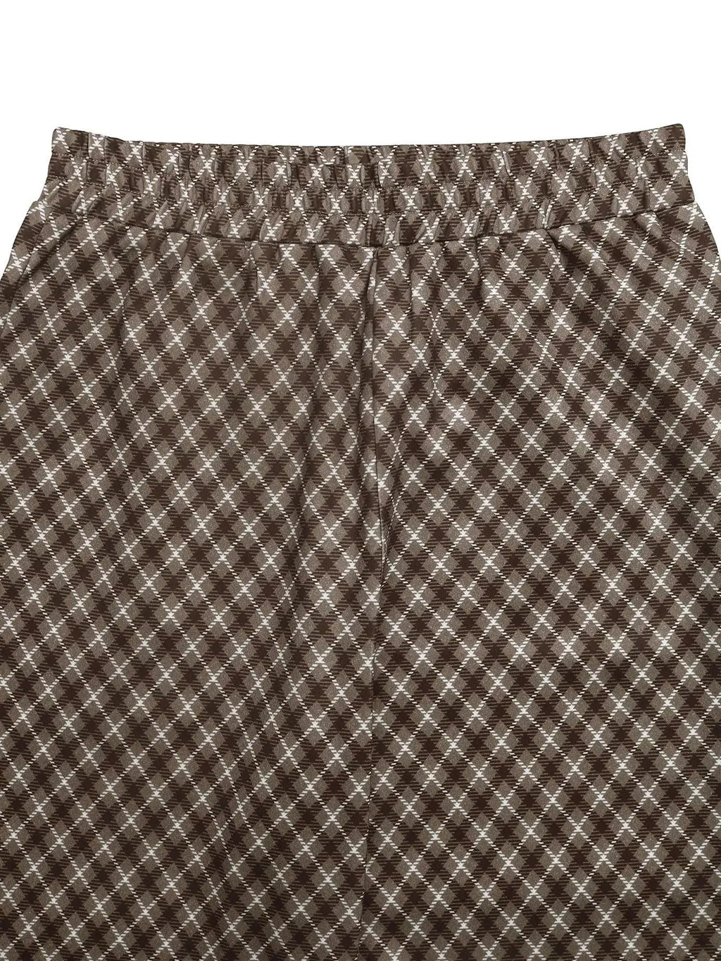 Plaid High Waisted Wide Leg Pants