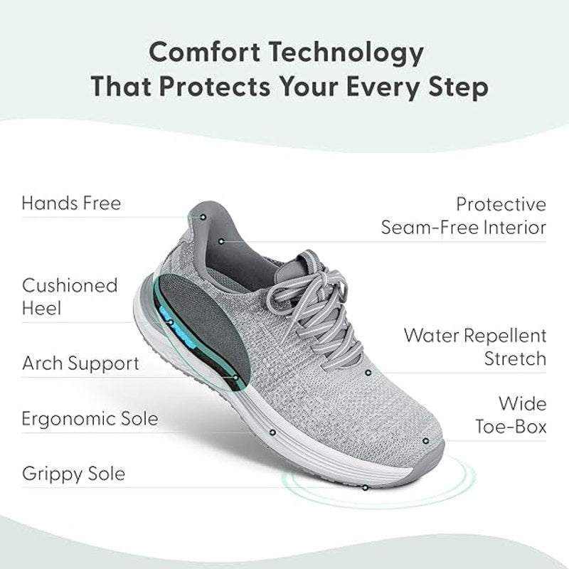 New Orthofeet Womens Size 9 Gray Lace Up Orthopedic Nira Slip-On Sneaker Shoes