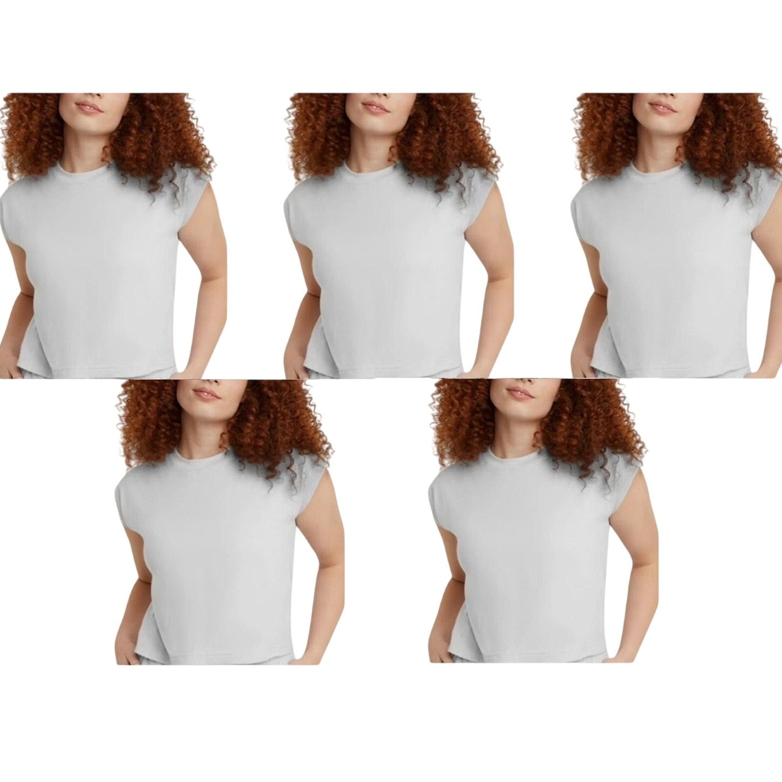 New 5-Pack Hanes Women XXL Original White Ringspun Cotton Cap Sleeve Muscle Tees
