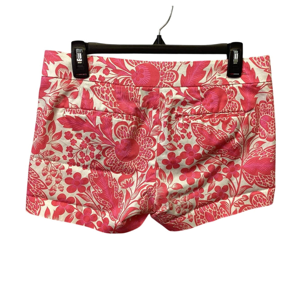 J Crew Womens Size 6 Stretch Cotton Blend Pink Floral Short Shorts w Pockets
