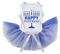 Happy Hanukkah Dog Dress - White/Blue XXX-Large