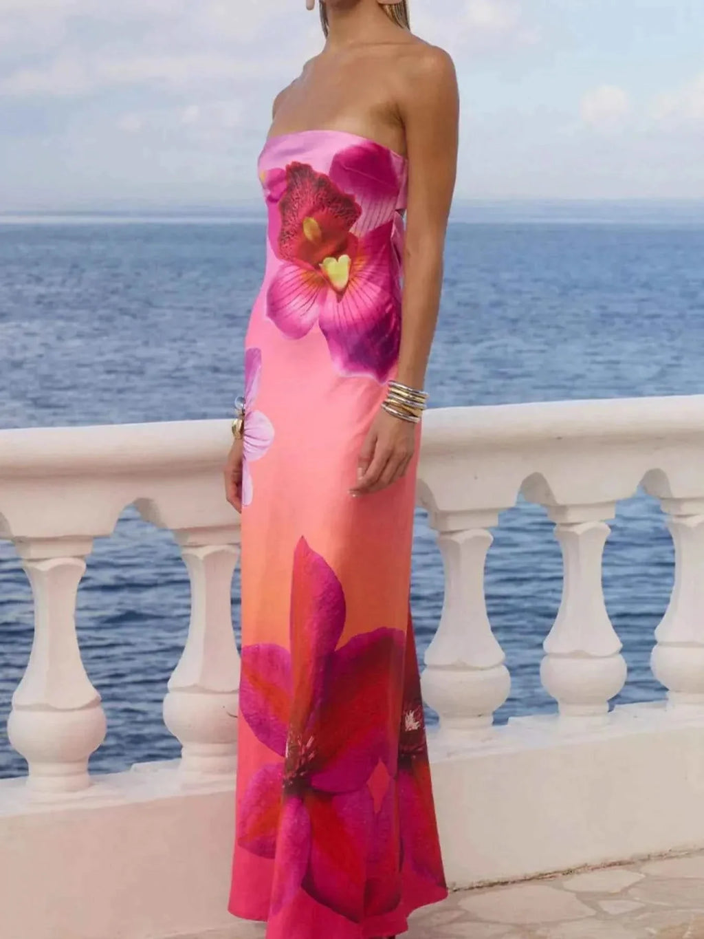 Stylish Printed : Tube Maxi Dress