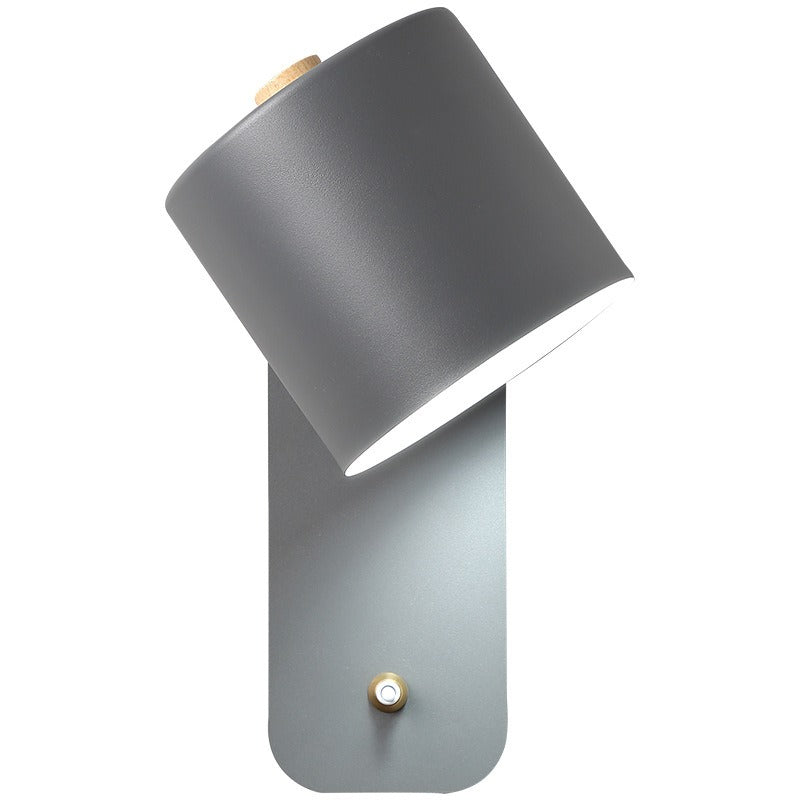 Nordic bedroom bedside lamp wall lamp study dining room corridor with switch wall lamp macaron LED minimalist wall lamp