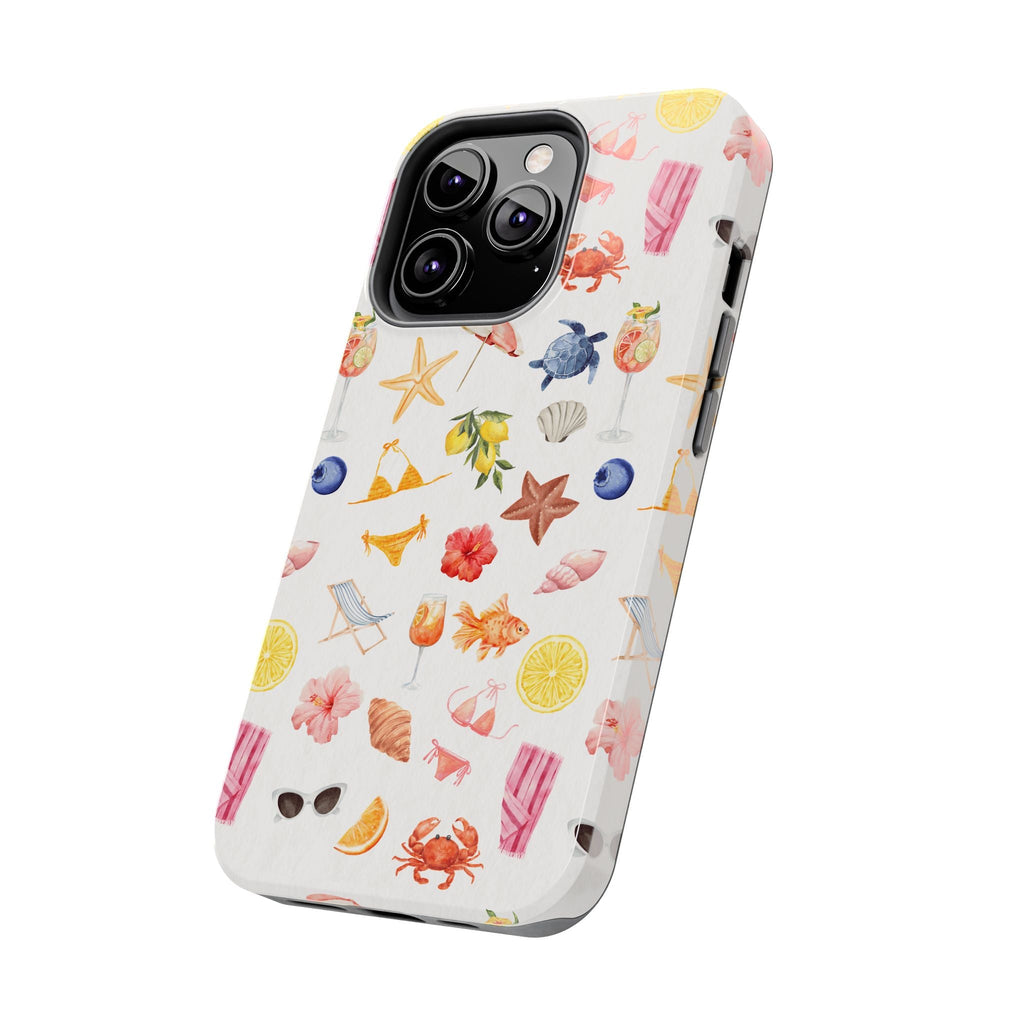 Customizable: Tropical Summer Phone Case, Vivid Coastal Design, Perfect Gift for Beach Lovers, Vacation Memories, Durable Tough Cases