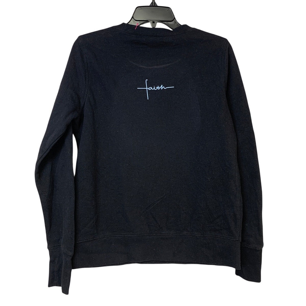 Upcycled Hand Printed Womens Medium He Is Risen Jesus Long Sleeve Sweatshirt