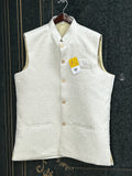 Silk vests for men | half jacket / kurta : Grey