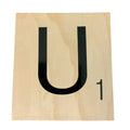 New 5" X 5.5" Scrabble Game Letter U Wooden Alphabet Tiles Craft Supply Letter