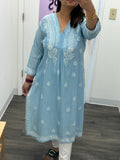 Silk cotton chikankari top
