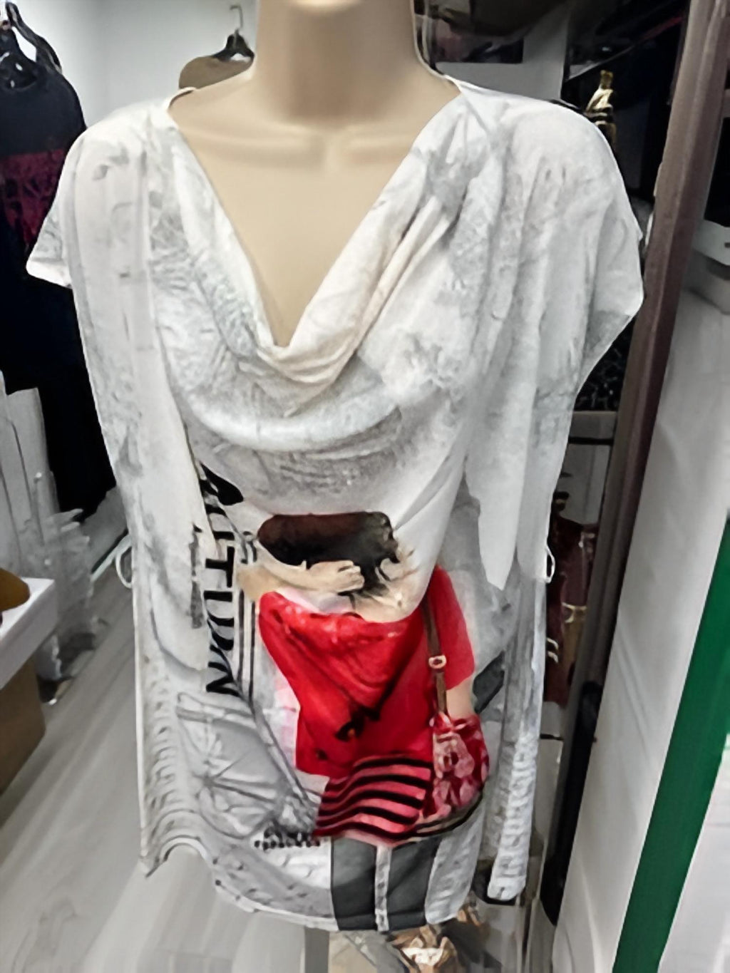 Women's Belted Cowl Neck Tunic Top