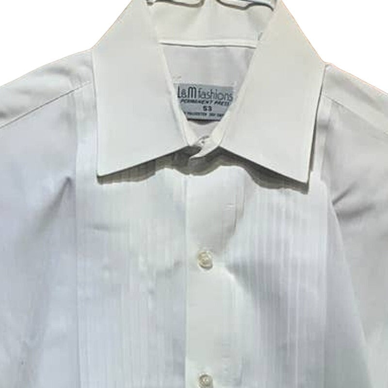 L & M Fashions Small Polycotton Long Sleeve 32/33 Mens White Formal Tuxedo Shirt