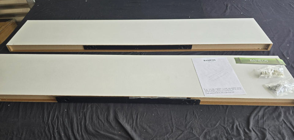 BAMEOS Floating Shelf,Wall Shelf, Decor Wall Mounted Shelves, Hanging Shelf Set for Bathroom Kitchen Living, Kitchen, Room Bedroom Storage White