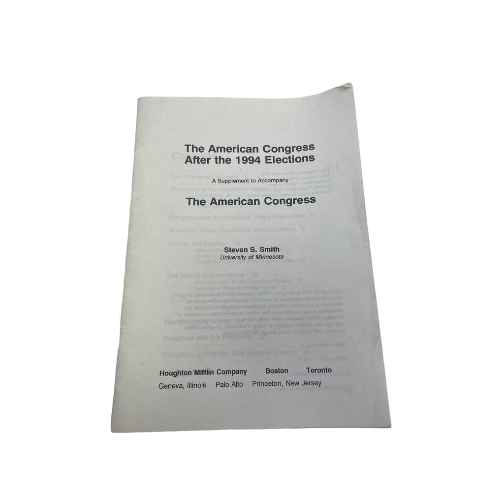 Vintage 1995 The American Congress After the 1994 Elections Supplement by Smith