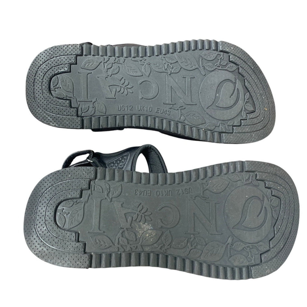 Oncai Mens Size 12 black Hook Loop Arch Support Hiking Walking Athletic Sandals