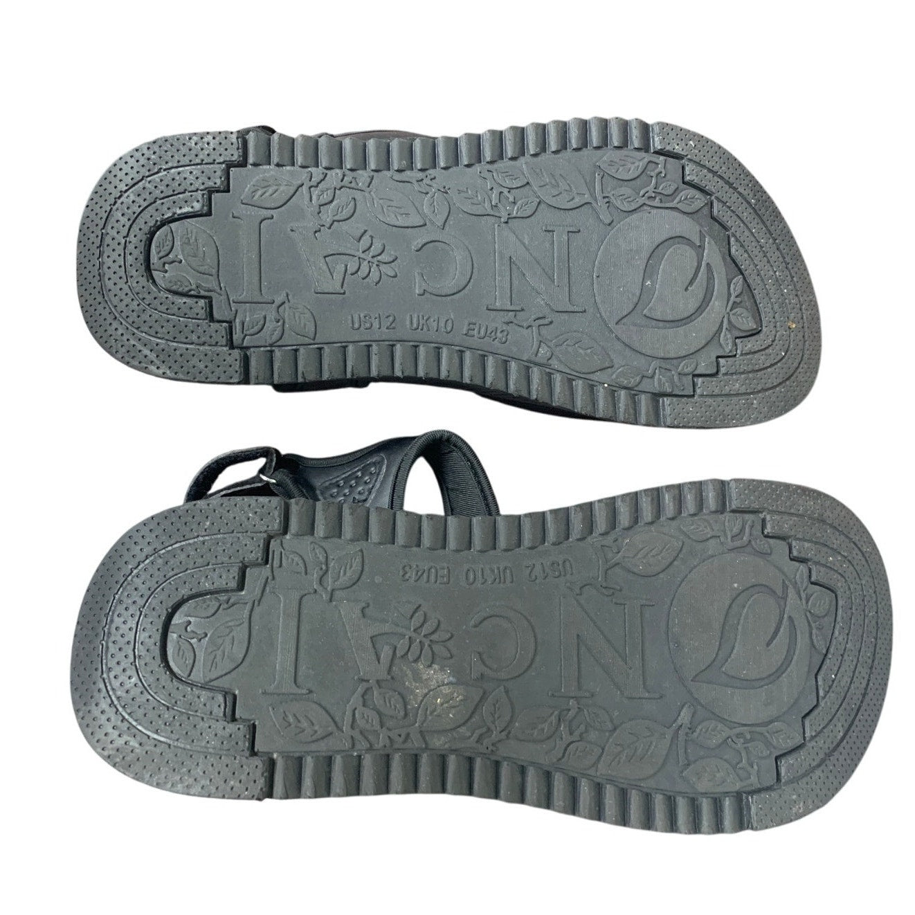 Oncai Mens Size 12 black Hook Loop Arch Support Hiking Walking Athletic Sandals