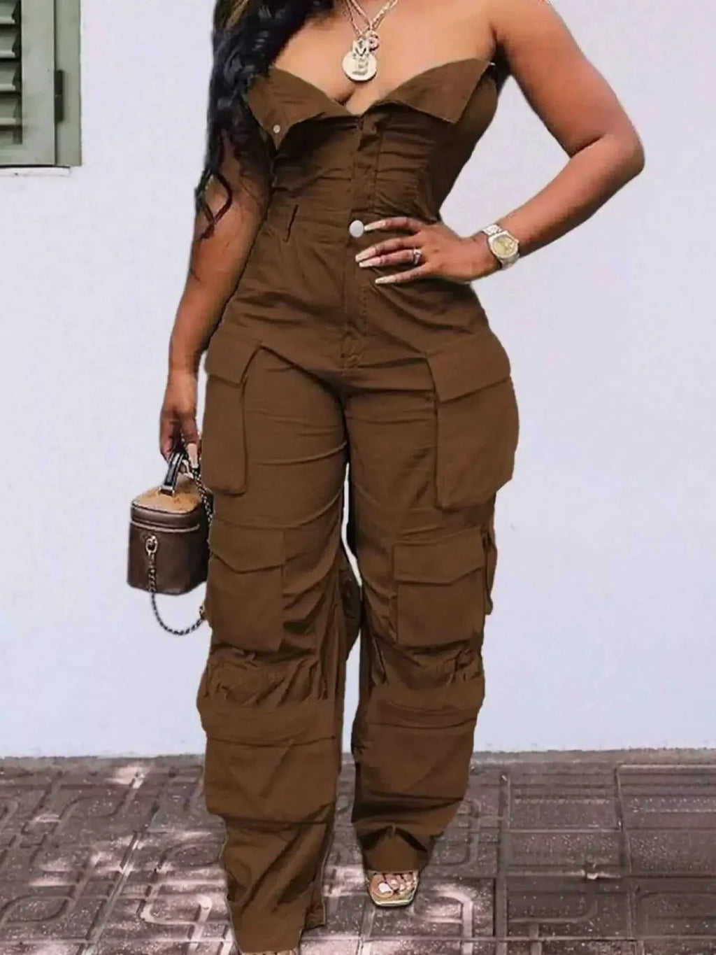Tube Snap Down : Cargo Jumpsuit