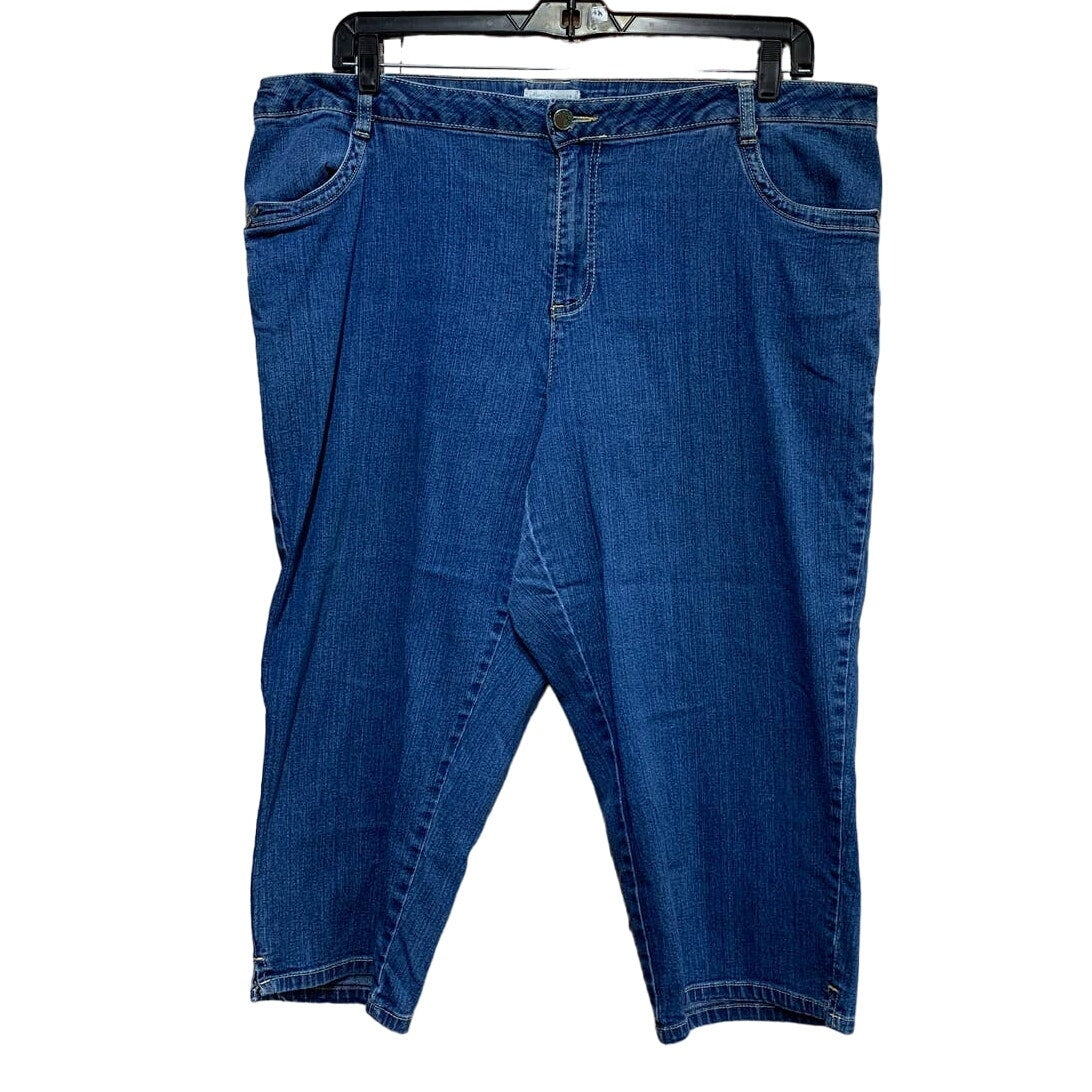 Living Planet Plus Womens Size 20W Stretch Cotton Denim Jean Capri Cropped Pants