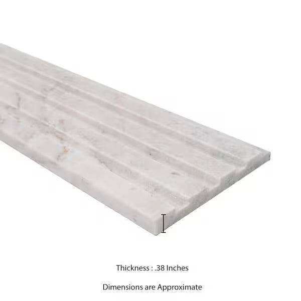 Open Box MSI Arabescato Venato White 4 in. x 12 in. Fluted Honed Marble Mosaic Wall Tile (4.95 sq. ft./Case)