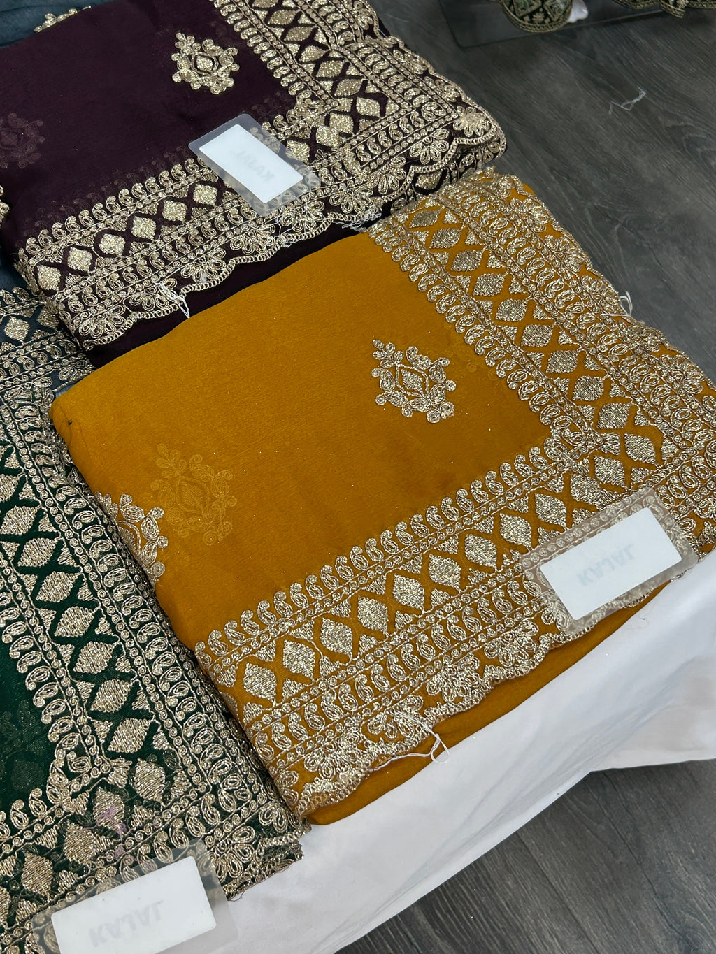 Chiffon heavy work saree: cocktail saree