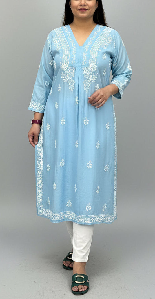 Silk cotton chikankari top