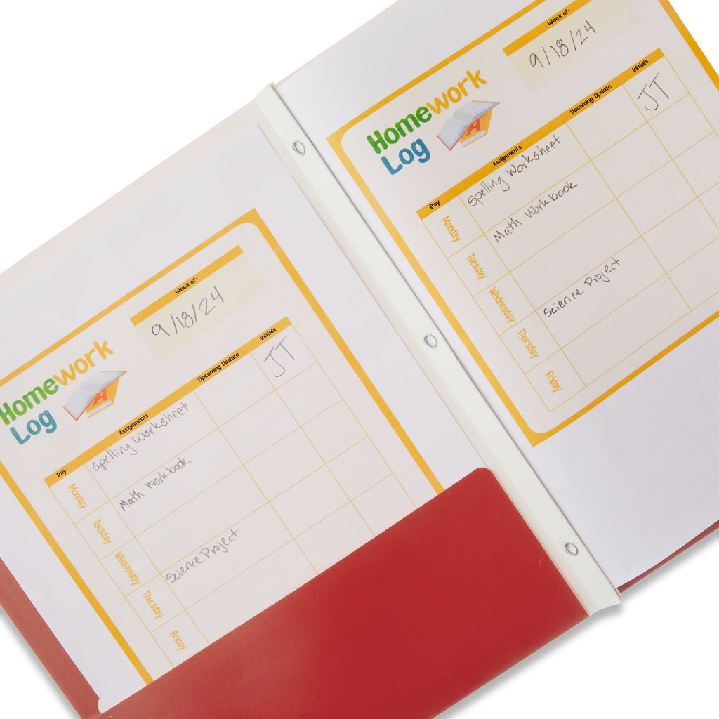 (10 Pack)  3-Prong Paper Folder, Solid Red Color, Letter Size