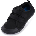 Whitin Boys Size 1.5 Black Sneakers Hook Loop Fastener Round Toe Barefoot Shoes