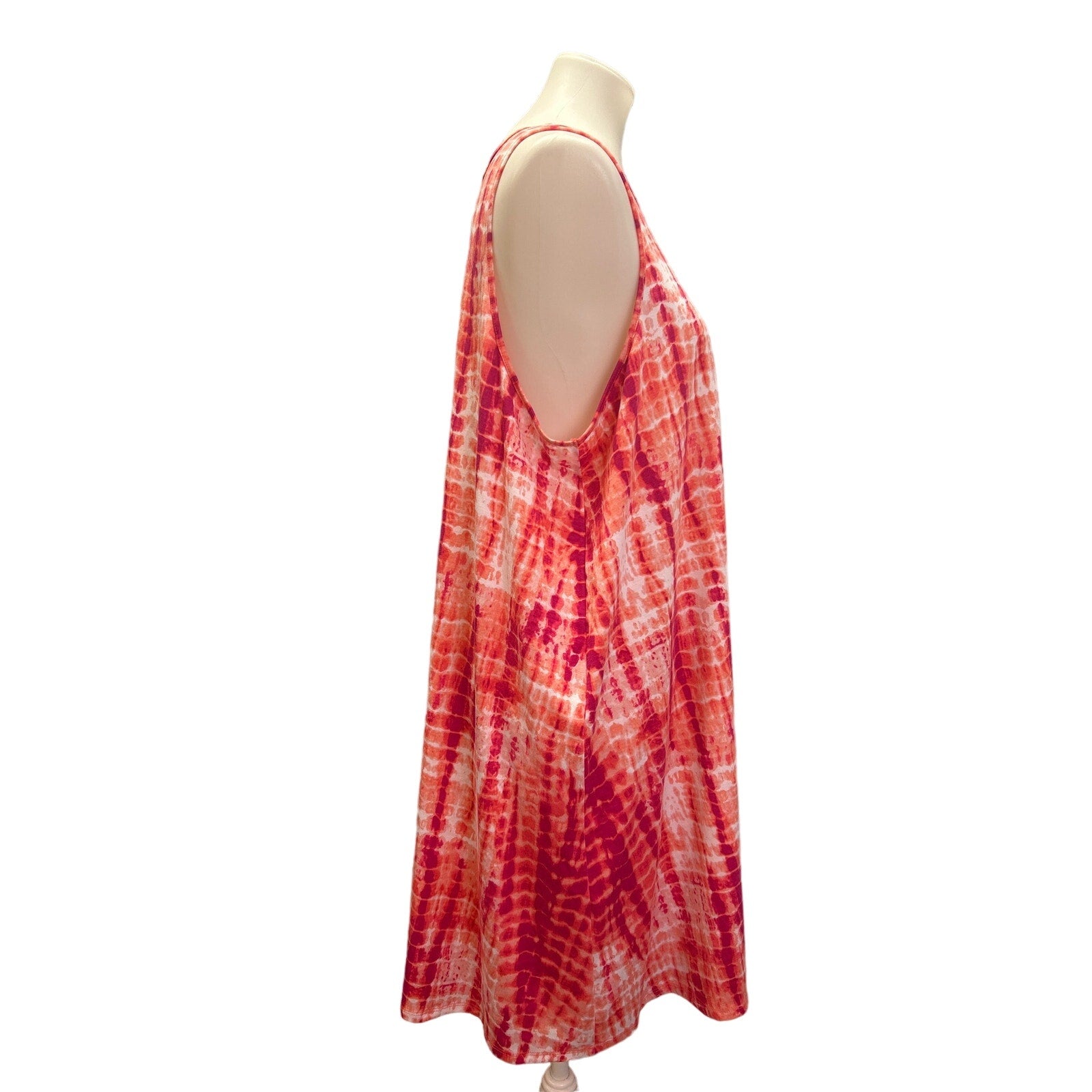 West Loop Womens XL Sleeveless Tie Dyed PolyBlend Midi Sheath Dress