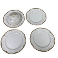 Vintage 1929 Pope-Gosser Sepia Gold Trimmed Ceramic China Dinner Plates w Lid