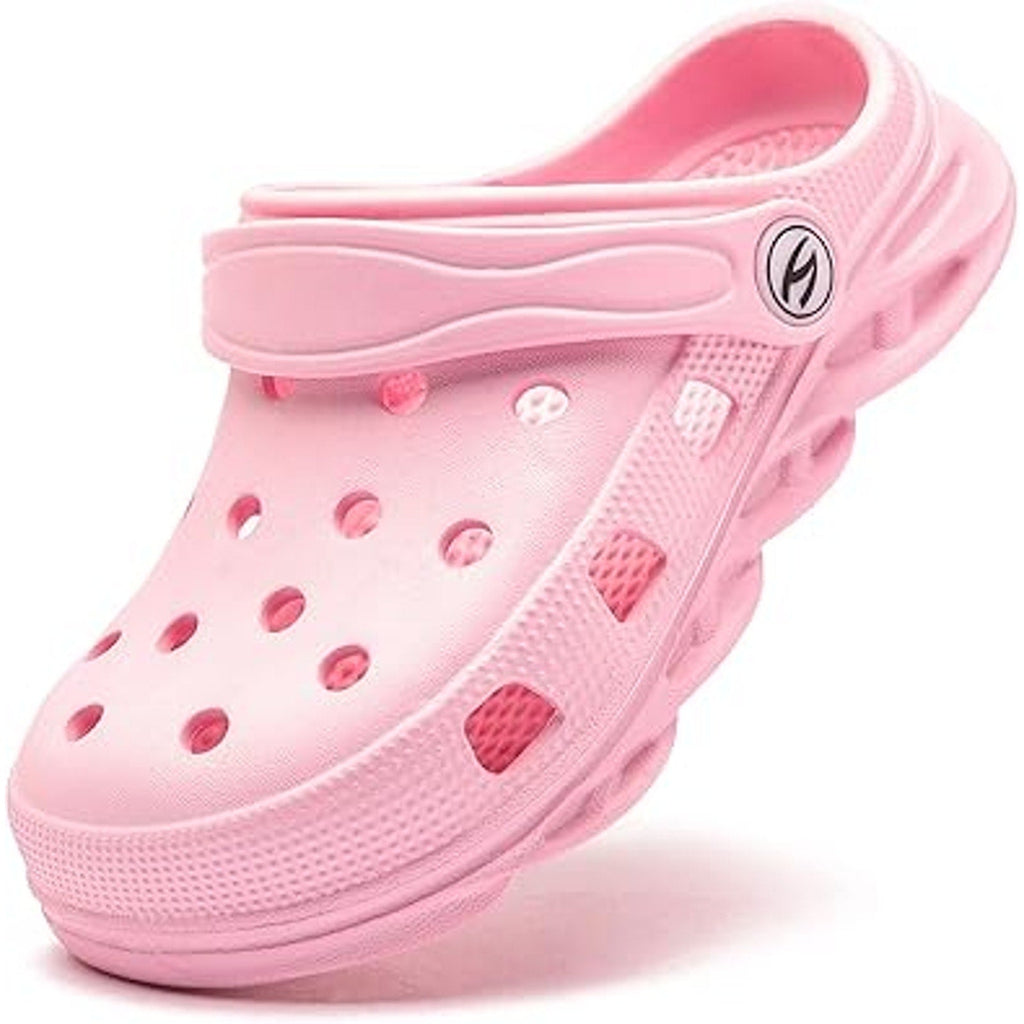 New Hobibear Toddler Girls Size 8 Pink Slide On Non Slip Faux Rubber Clogs Shoes