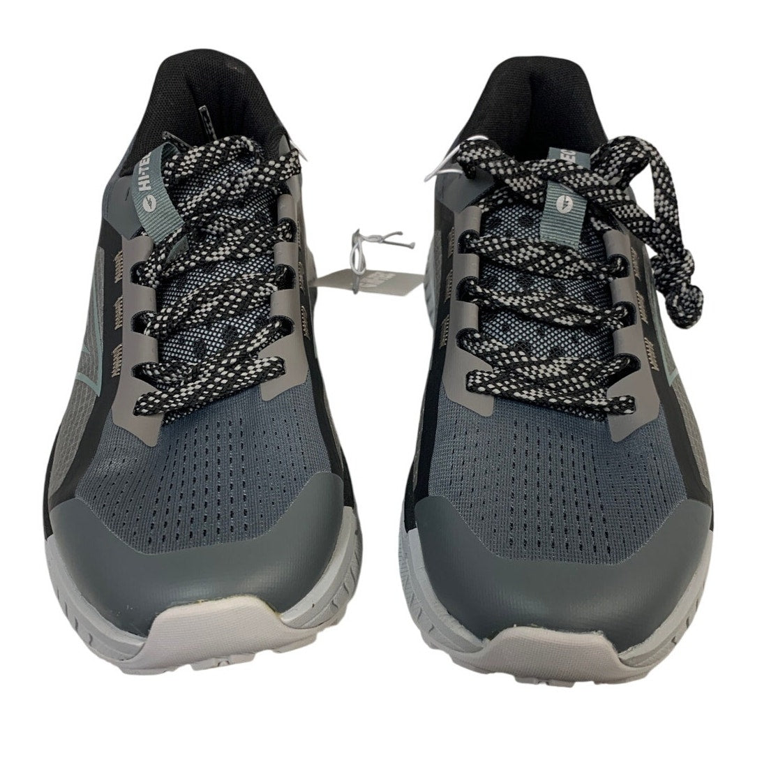 New In Box Hi-Tec Mens Size 9.5 Black Gray Mesh Lace Up Athletic Tennis Shoes