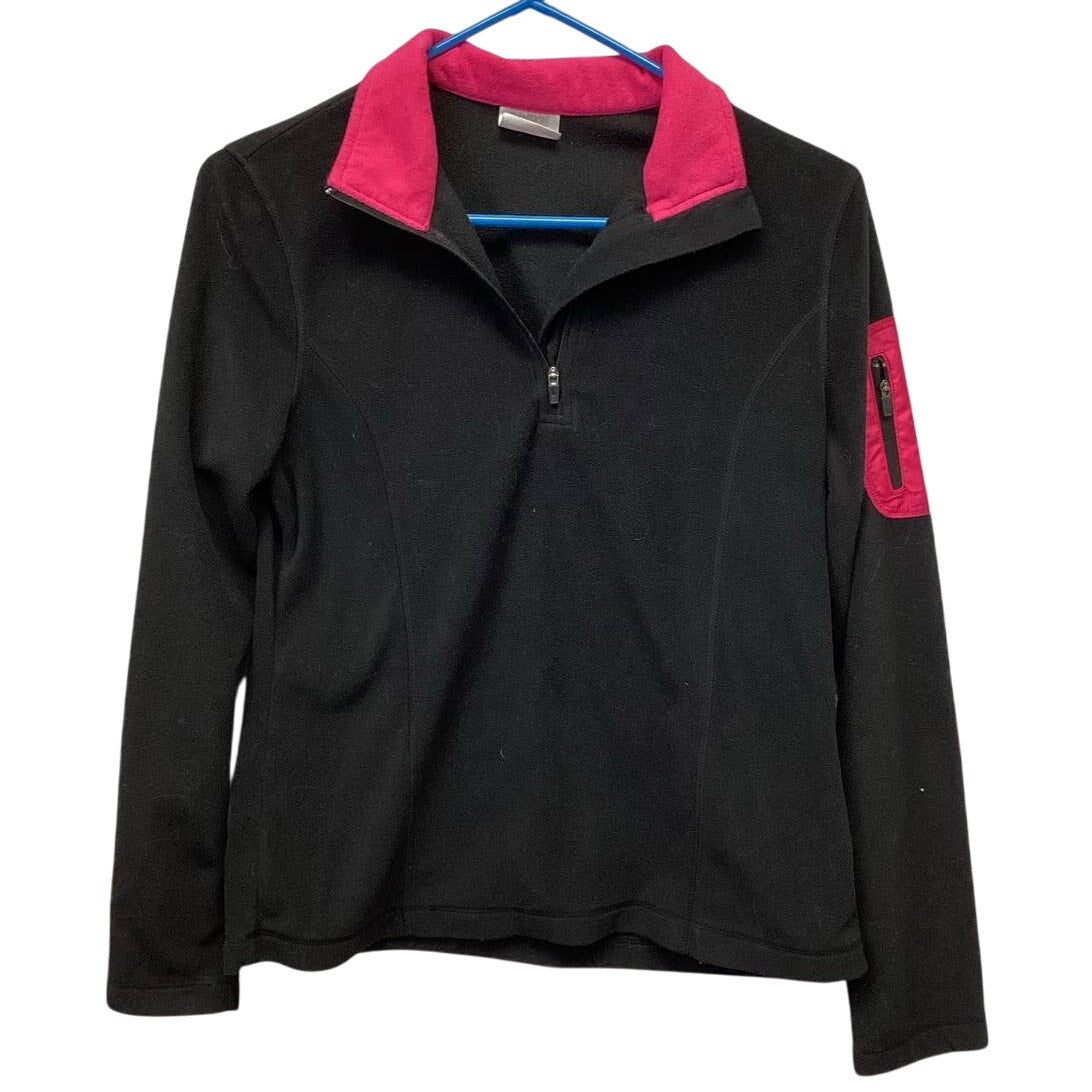 Danskin Now Womens Small Long Sleeve 100% Polyester 1/4 Zip Pullover Arm Pocket