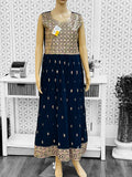 Dark blue georgette long kurti