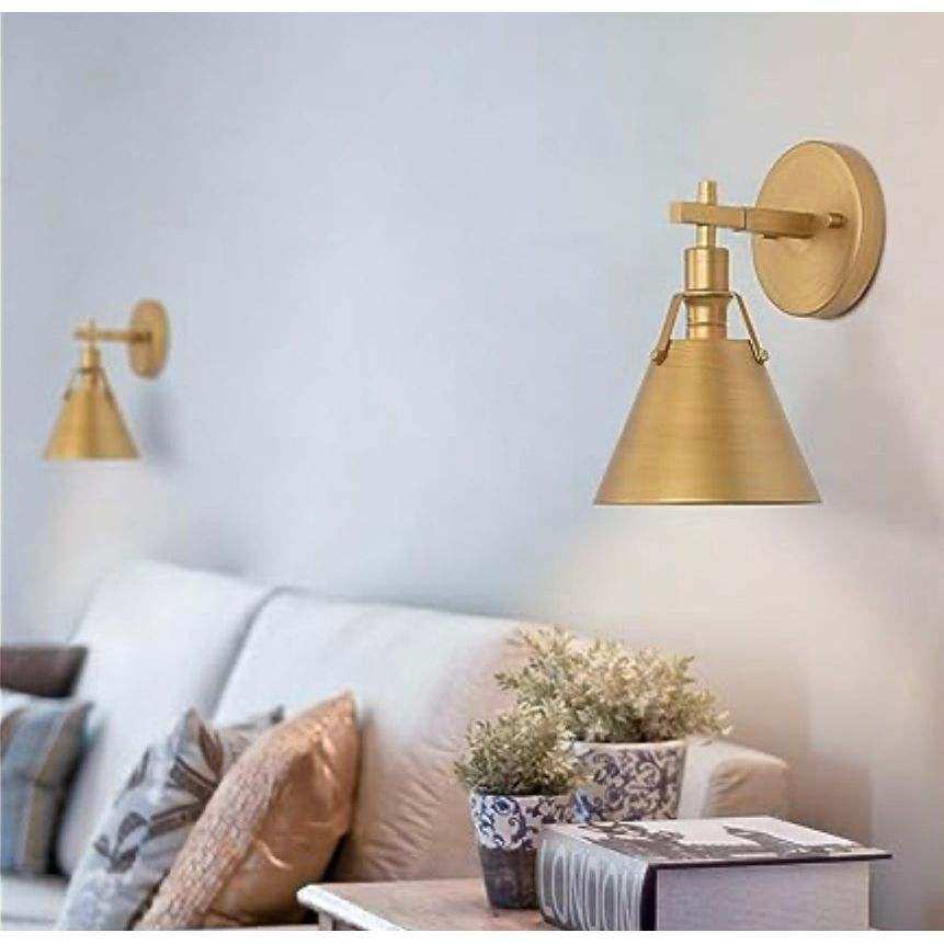 Gepow Gold Wall Sconce Antique Light Fixture For Bedroom Bathroom
