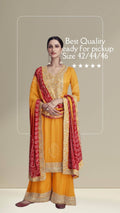 Bandhani silk party wear sharara suit