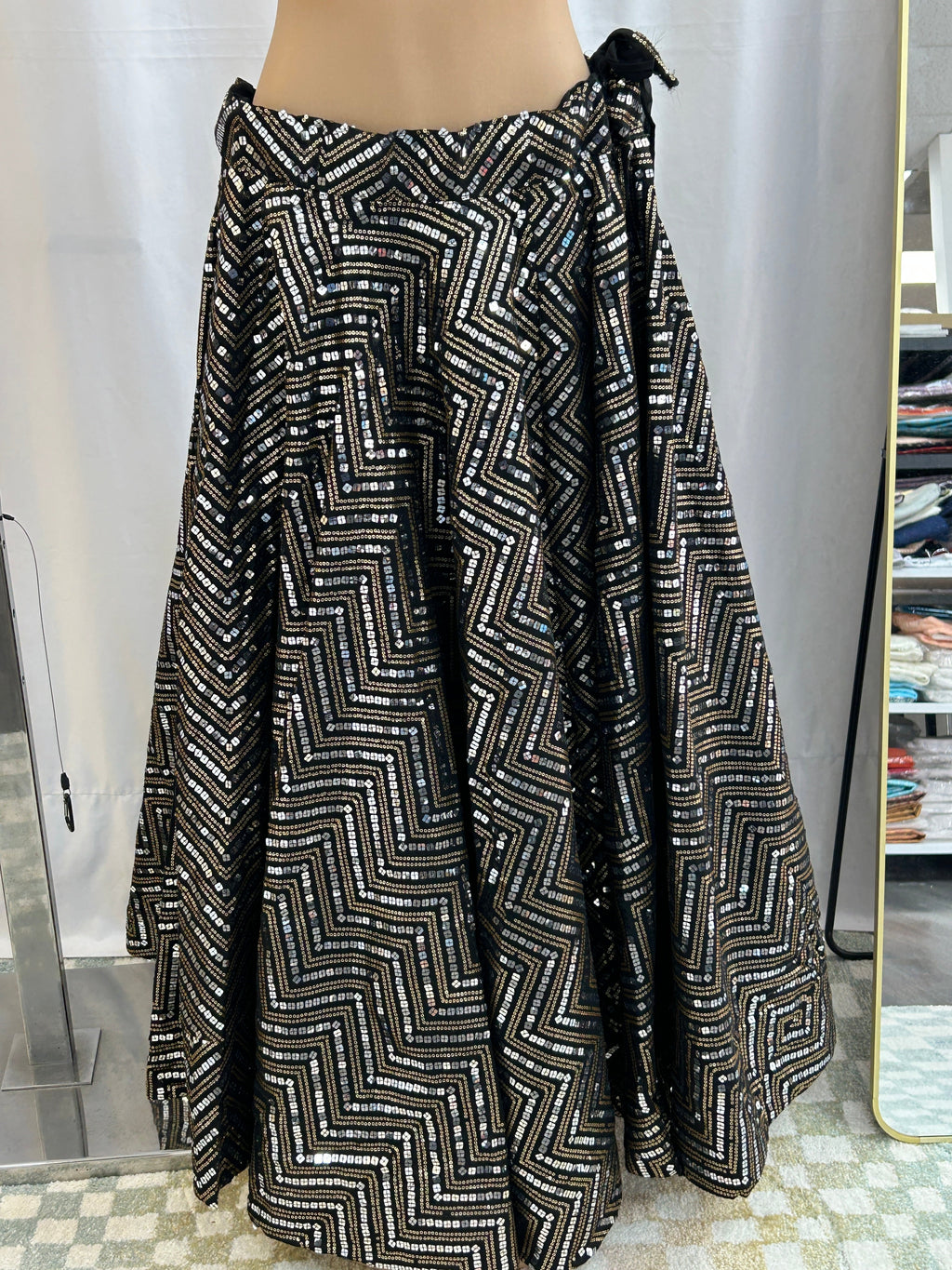 Black sequin lehenga