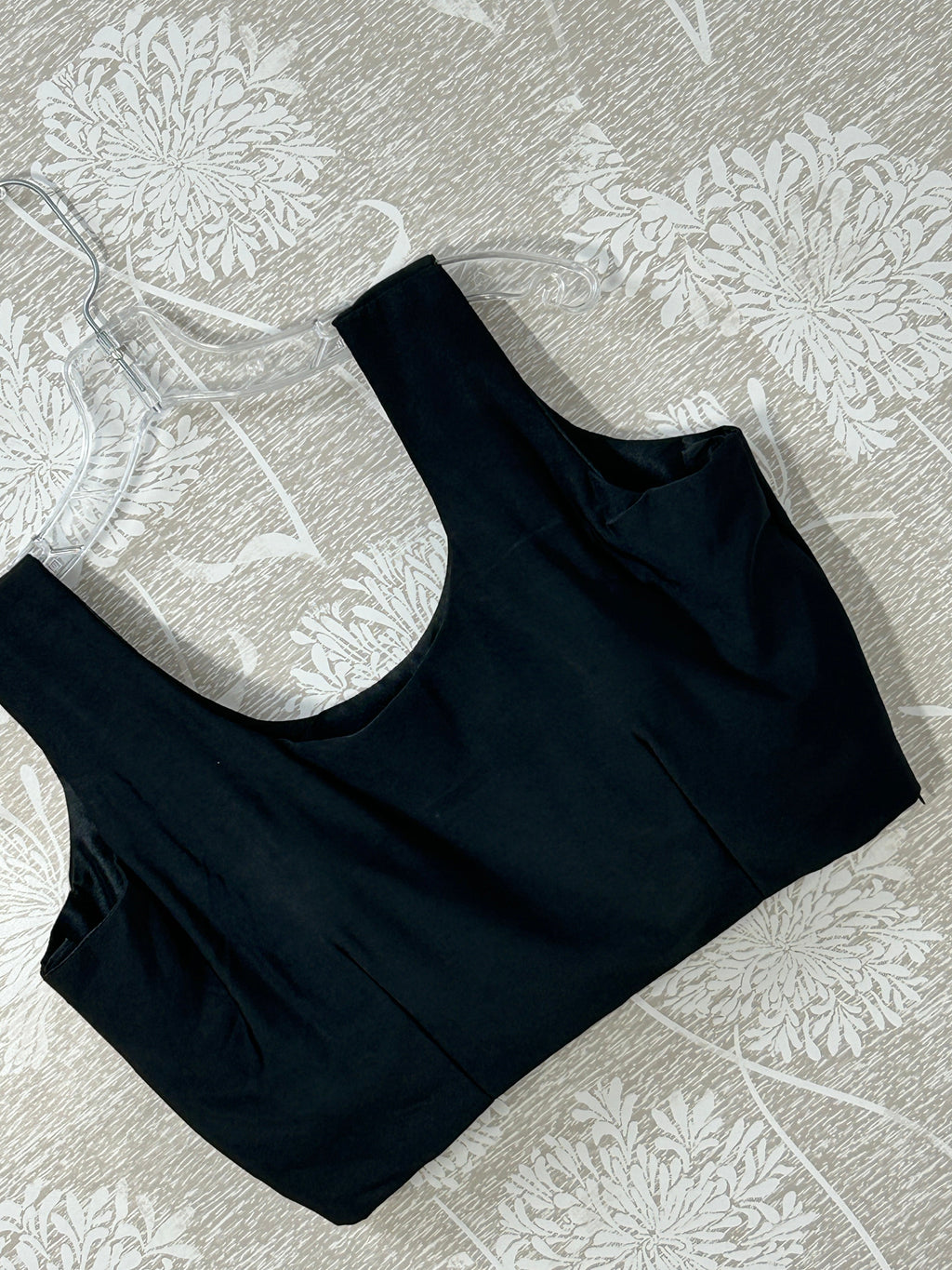 Black sleeveless blouse
