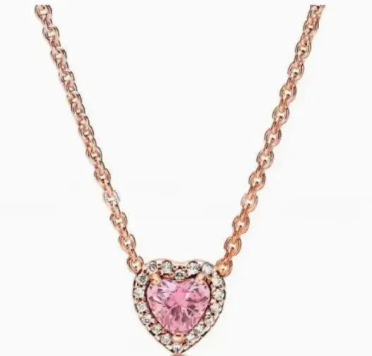 925 Silver Color Diamond Necklace