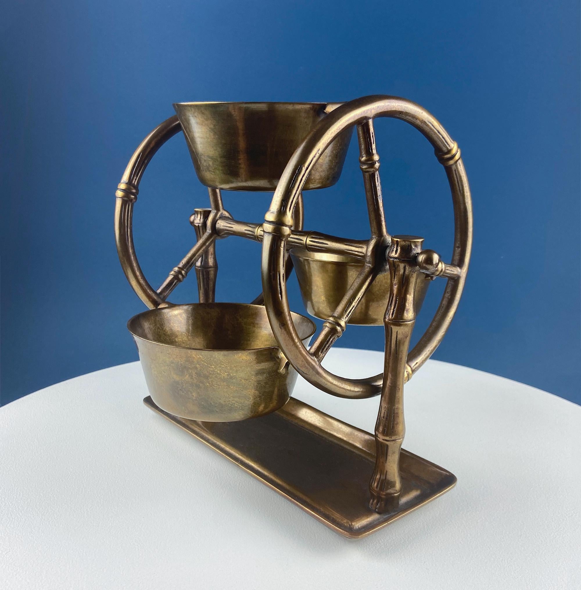 Antique Heavy Brass Ferris Wheel for Candy Nuts Condiments. Perfect for Kid or Adult Parties. Garden Bar Game Room Gatherings. Gift for Dad.