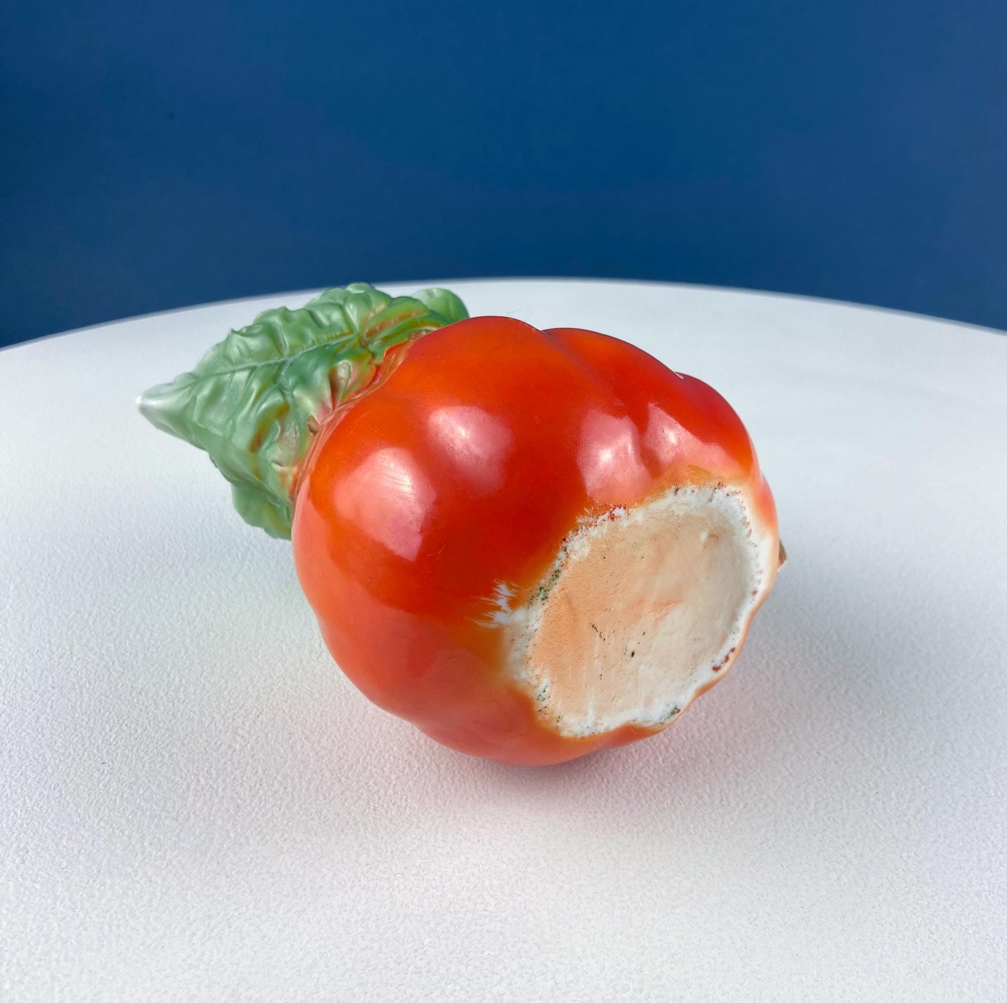 Antique Porcelain Pitcher Creamer Jug Shaped like Tomato Pumpkin. Bavaria Royal Bayreuth Porcelain. Modern Farmhouse. Dining Room Decor.